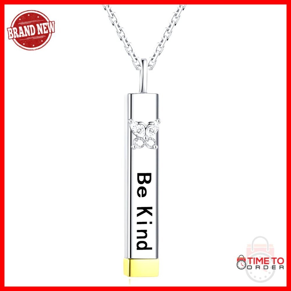 Sterling Silver Hidden Message Pendant Necklace, 20" Adjustable Chain